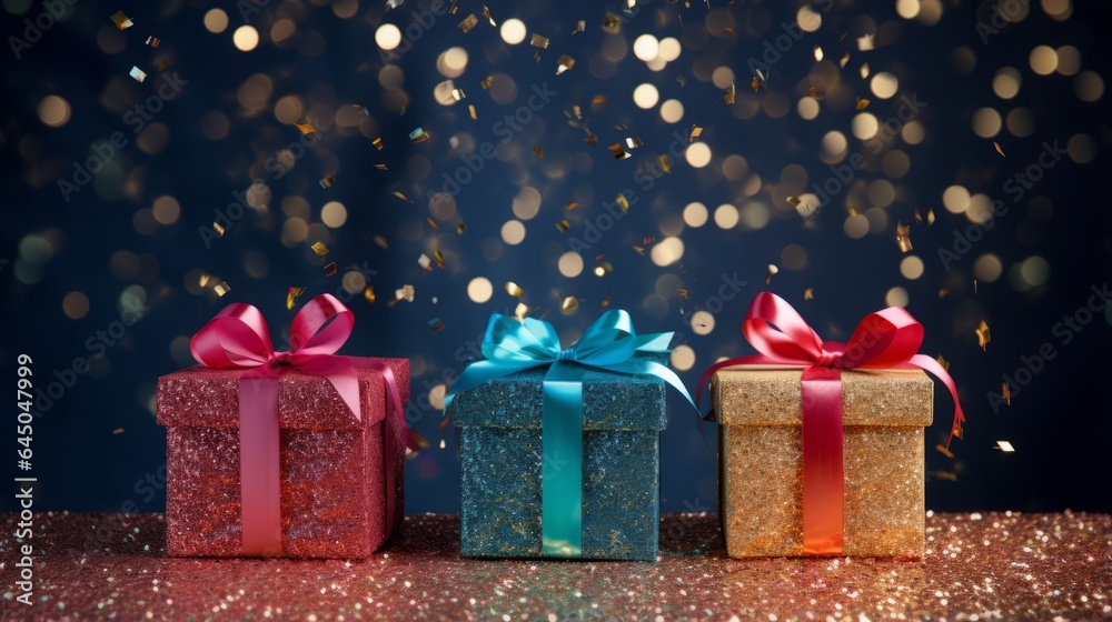 gift boxes bright colored and festive. gift boxes bright colored and festive.