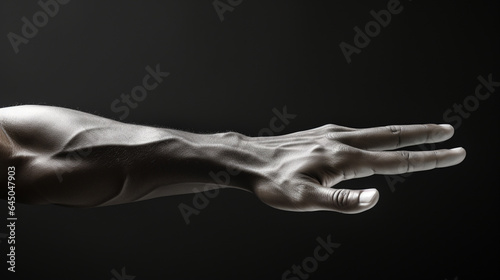 Hand gesture isolated on black background