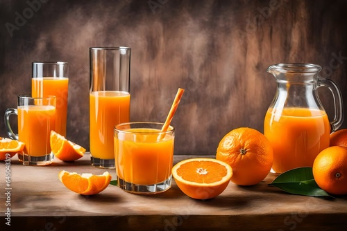 Oranges with juice, isolated on a white background.