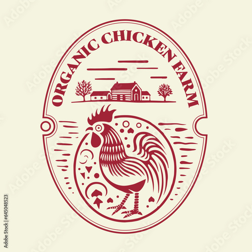 Country Ranch chicken Farm Emblem Logo vector Design. Best for Ranch Farm Related Industry Logo