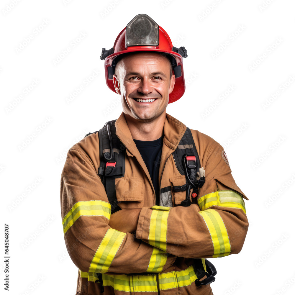Firefighter isolated from the background Firefighter isolated from the background