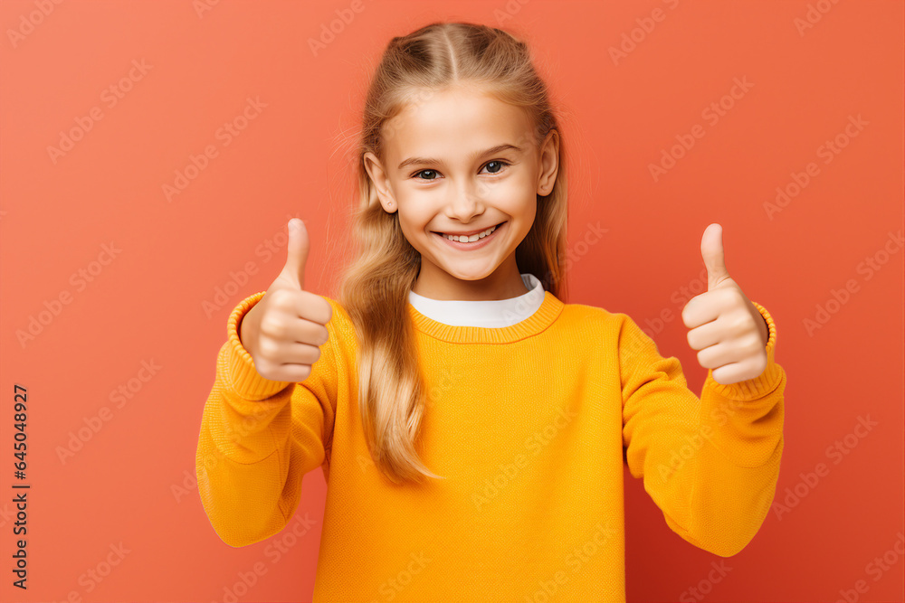 Generative AI ai technology picture of cute little school children girl boy Generative AI ai technology picture of cute little school children girl boy