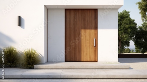 Modern Clean light brown entrance what is hide the real luxury interior. Generative AI Technology 