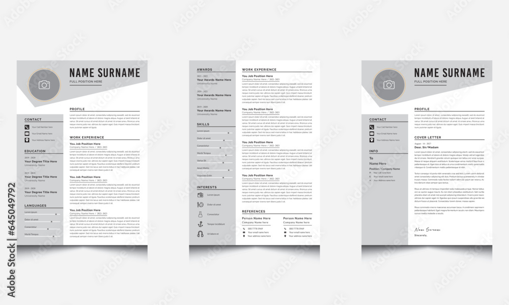 Creative Resume Layout with Cover Letter And Curriculum Vitae Design Creative Resume Layout with Cover Letter And Curriculum Vitae Design
