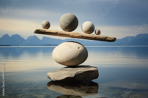 Symbol of balance and stability. Generative AI