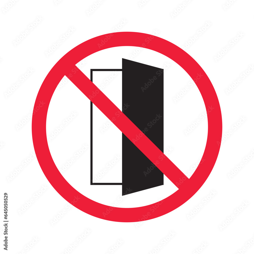 Prohibited exit vector icon. No entry icon. Forbidden door exit icon ...