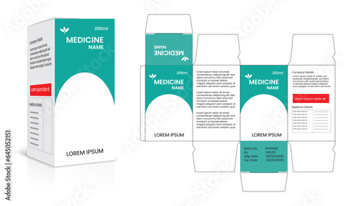 Packaging box design vector illustration. Package design. Supplements and Cosmetic box design, Package design template, box outline, Box Packaging design, Label design, healthcare label, packaging 