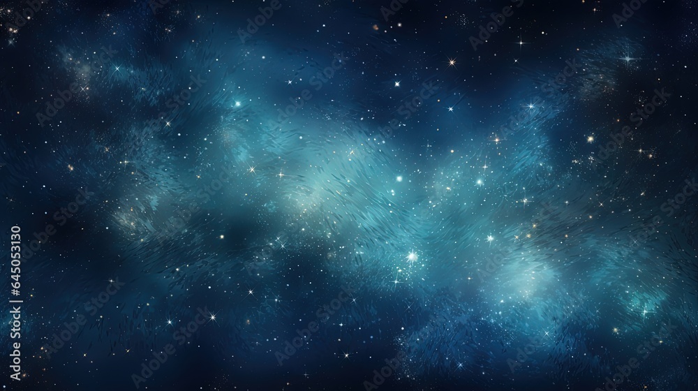  a blue space filled with stars and a bright light shining on it.  generative ai