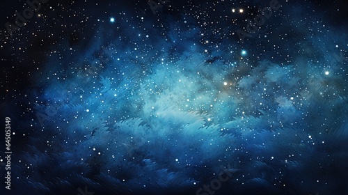 a painting of the night sky with stars and a bright blue cloud. generative ai