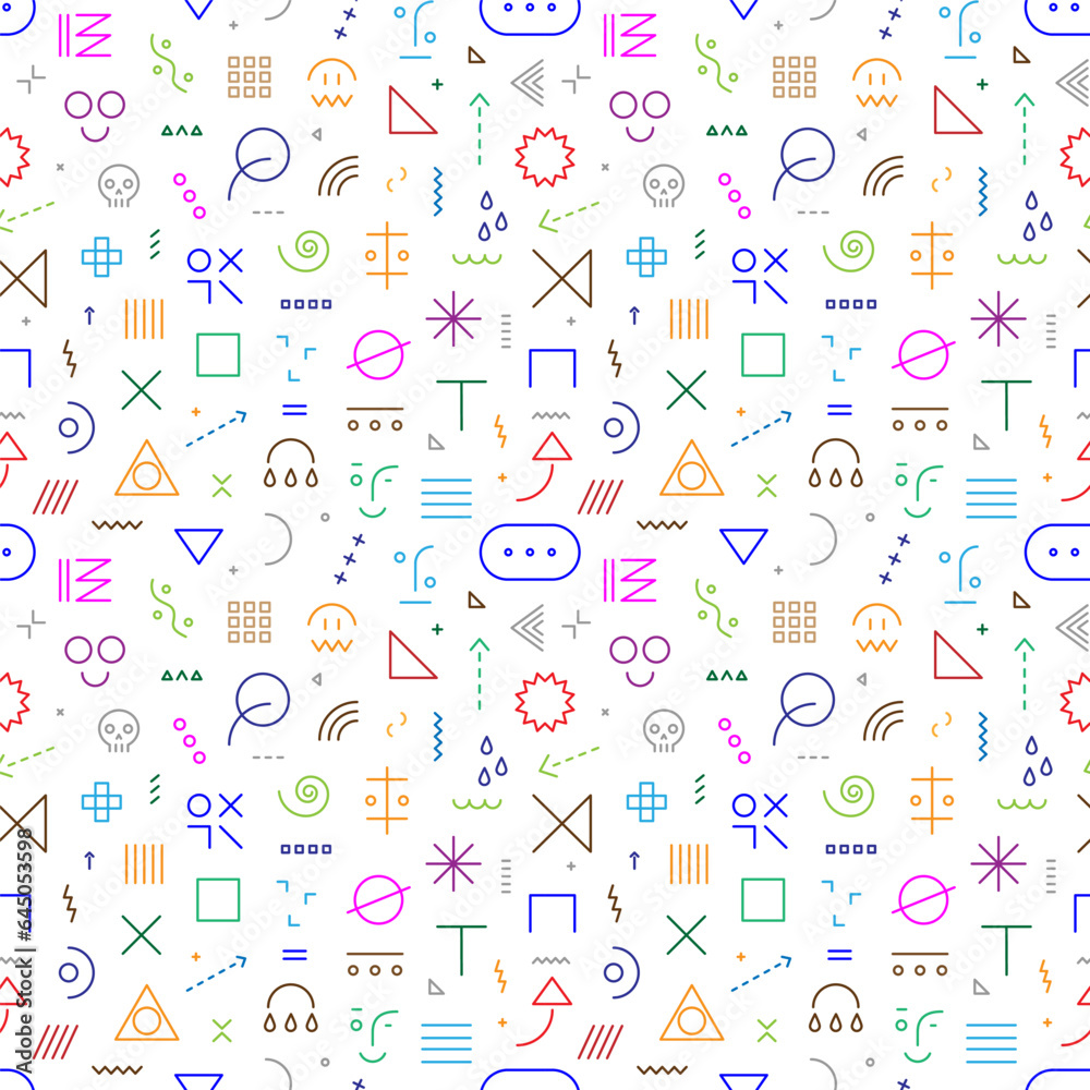 abstract lines signs and symbols seamless vector background abstract lines signs and symbols seamless vector background