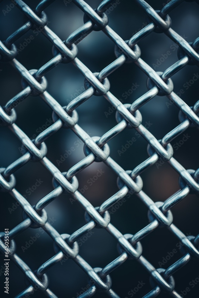Fototapeta premium metal chain link fence in the style of masculine grey photography