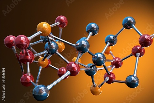 Illustration of rauwolscine alkaloid molecule. Generative AI photo