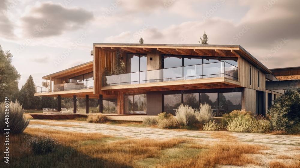 Peaceful house middle of the forest. Far away the city noise. Where you can live with your family safety and love. Generative AI Technology Peaceful house middle of the forest. Far away the city noise. Where you can live with your family safety and love. Generative AI Technology