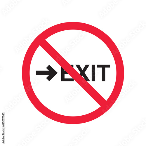 Free Download Prohibited exit vector icon. No entry icon. Forbidden exit icon. No fire exit vector sign. Warning, caution, attention, restriction, danger flat sign design symbol pictogram - GFXLoad