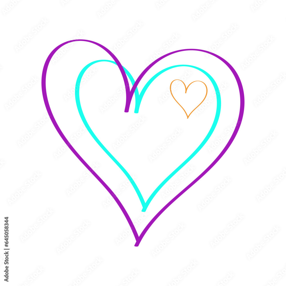 Hand drawn hearts vector graphic Hand drawn hearts vector graphic