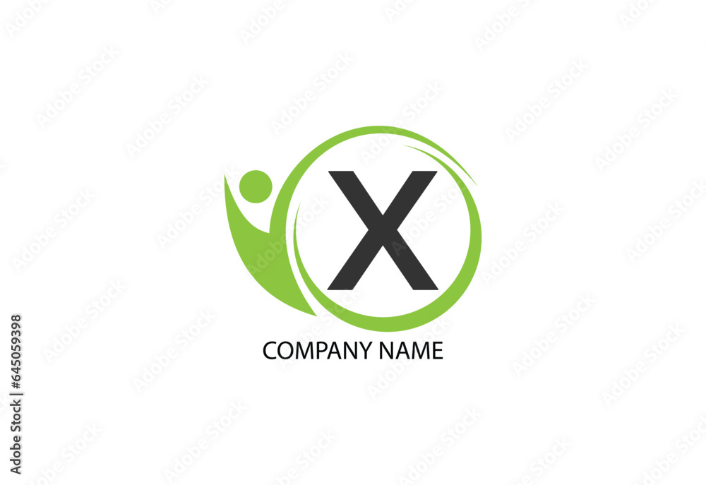 people with letter X logo design concept template people with letter X logo design concept template