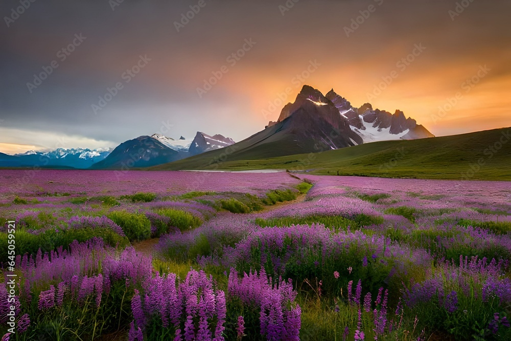 sunset in the mountains