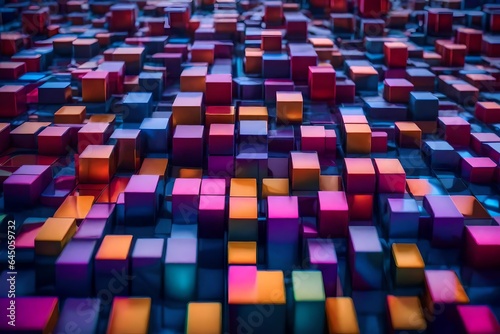 An artistic representation of an abstract pattern background with 3D cubes and a futuristic look