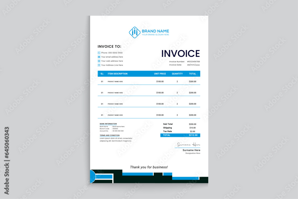 Elegant professional invoice template Elegant professional invoice template