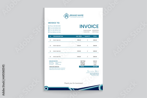 Elegant professional invoice template