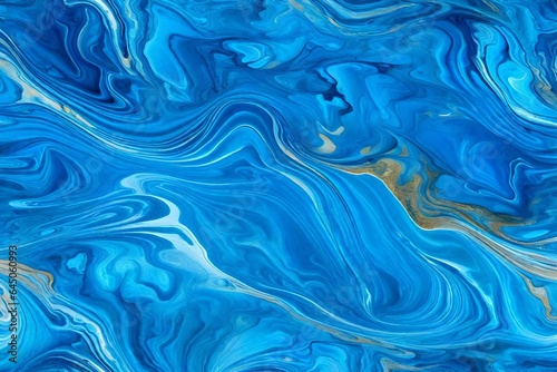 Blue marbling texture. Creative background with abstract oil painted waves handmade surface
