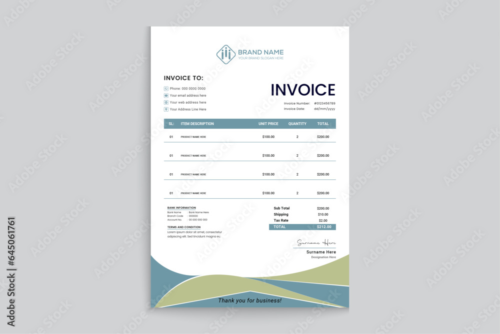 Elegant modern letterhead template