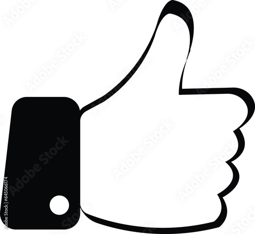 thumb up icon vector. Finger up symbol. I like sign isolated on white background - vector