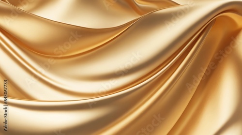 Elegant golden silk satin with a luxurious abstract design, perfect for Christmas, birthdays, or romance. Smooth, shiny fabric with soft folds, gradient, lines, and wavy patterns.