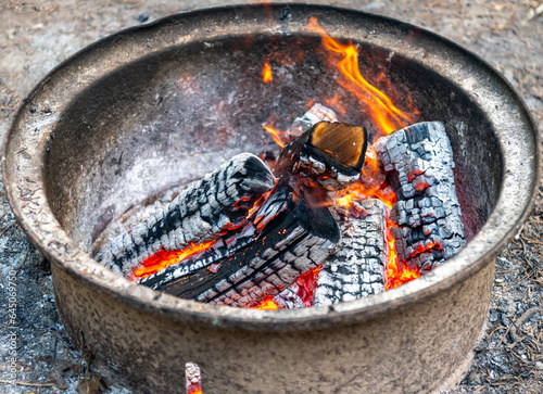 wood burning campfire