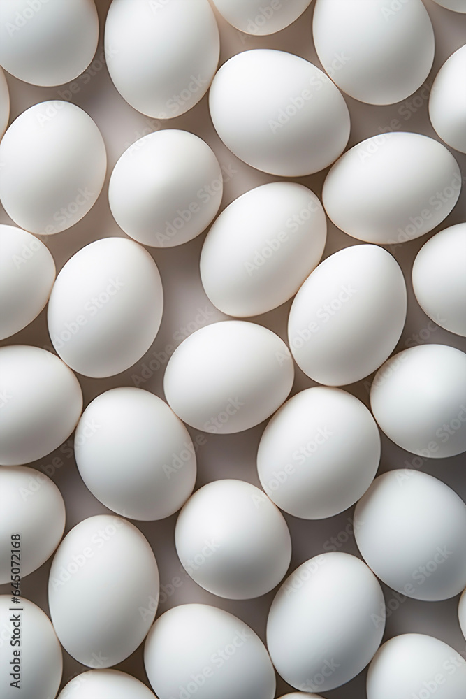 Photorealistic texture of white chicken eggs Photorealistic texture of white chicken eggs