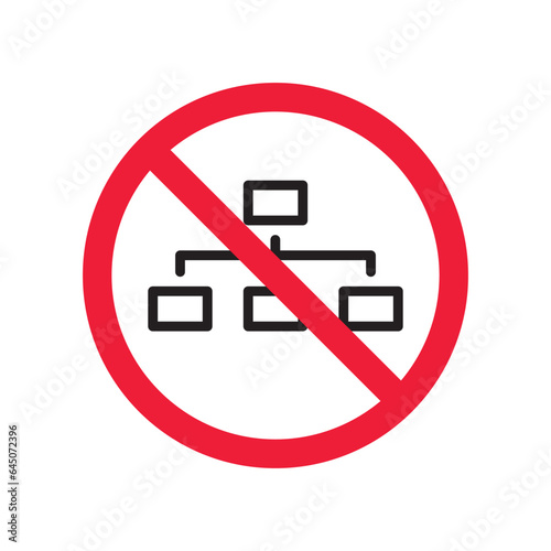 Free Download Prohibited company structure vector icon. No Hierarchy icon. Forbidden Organization chart icon. No Flow chart vector sign. Warning, caution, attention, restriction, danger flat sign design. - GFXLoad