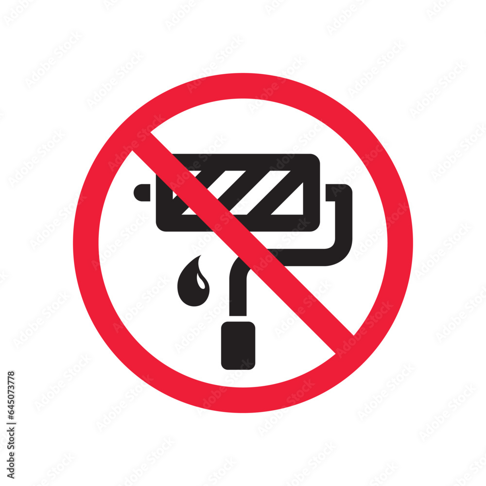 Vecteur Stock Do not paint sign. Prohibited painting vector icon. No