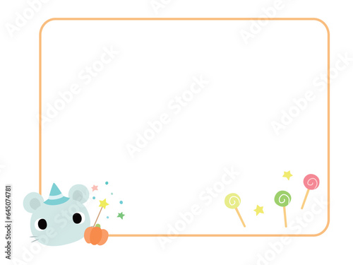 動物のハロウィンフレーム　ネズミ