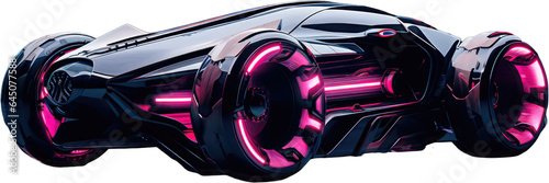 Futuristic cyberpunk car isolated on white