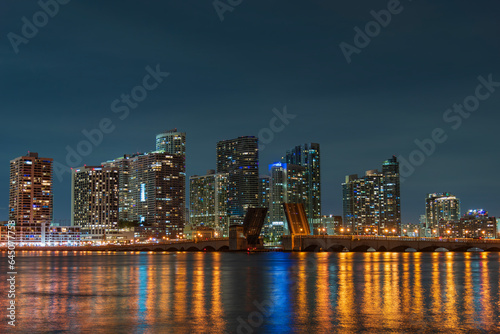 Night view of Miami downtown at night 