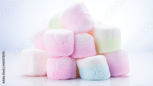 Image of a cluster of fluffy marshmallows on a white background.