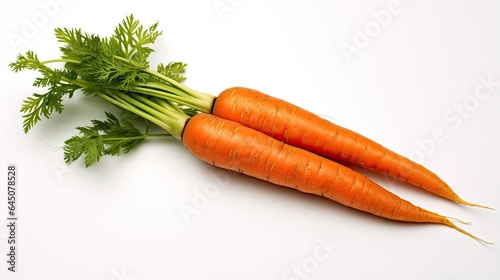 Image of a bright orange carrot on a white background.