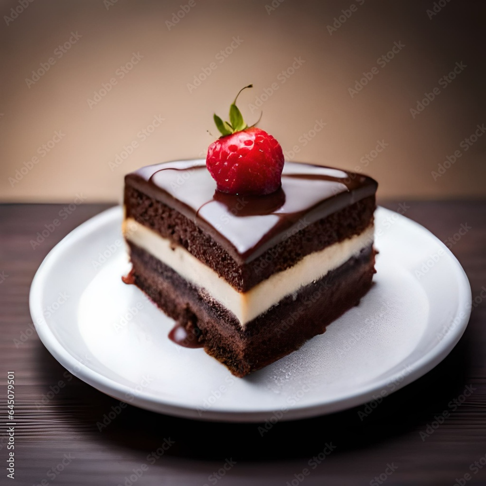 chocolate cake with strawberries