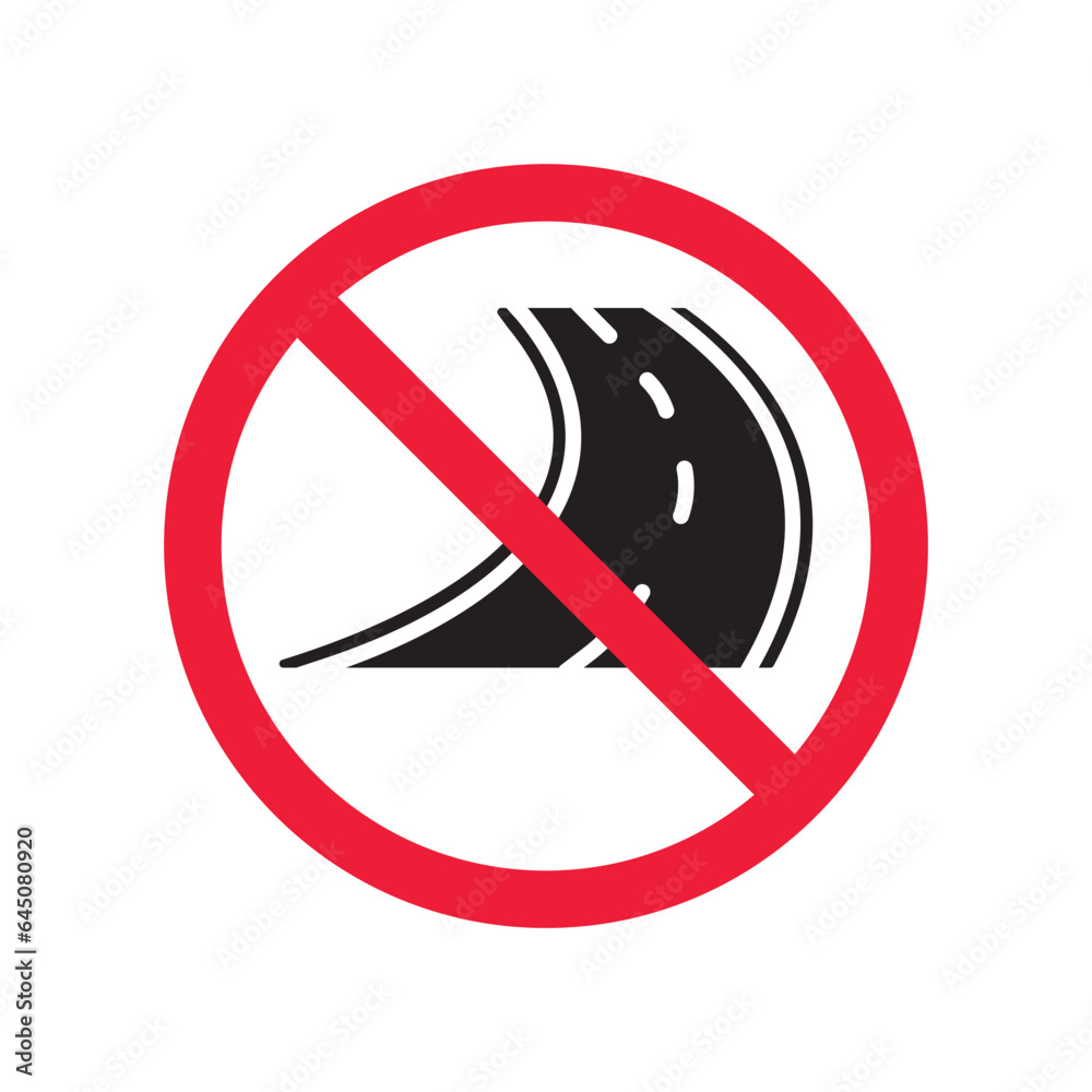 Forbidden road icon. No pass vector icon. No access pictogram. Prohibited road sign vector icon. Warning, danger, caution, attention, restriction. No way flat pictogram. Do not enter. Danger turn icon Forbidden road icon. No pass vector icon. No access pictogram. Prohibited road sign vector icon. Warning, danger, caution, attention, restriction. No way flat pictogram. Do not enter. Danger turn icon