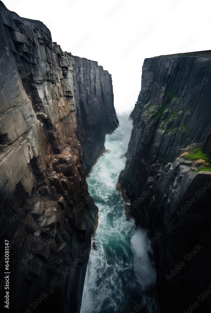 canal o water in between two steep cliffs. fjords. Transparent PNG file ...