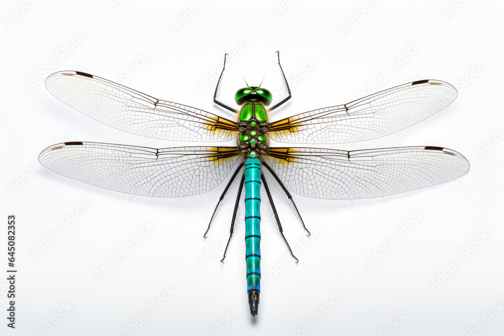 Dragonfly isolated on white background. Macro photo of a dragonfly. Dragonfly isolated on white background. Macro photo of a dragonfly.