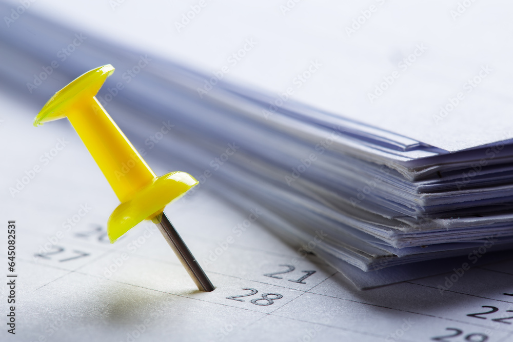 Important date and calendar appointment. pin on calendar. Important date and calendar appointment. pin on calendar.