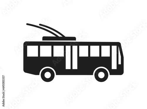 simple trolley bus silhouette icon