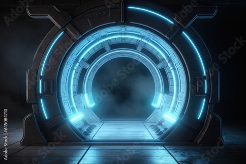 Futuristic star gate portal, time travel concept