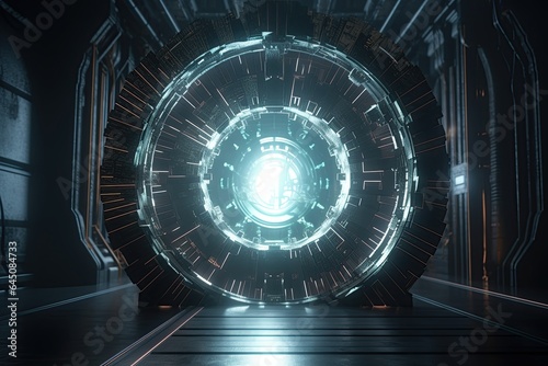 Futuristic star gate portal, time travel concept