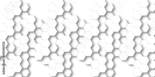 Abstract. Embossed Hexagon , honeycomb white background. light and shadow. Vector.