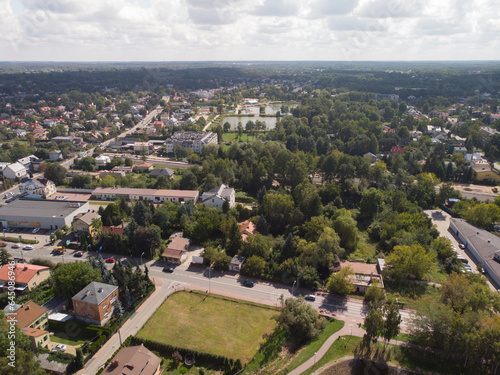 Grodzisk Mazowiecki z lotu ptaka latem/Grodzisk Mazowiecki city aerial view in summer, Mazovia, Poland © Pictofotius