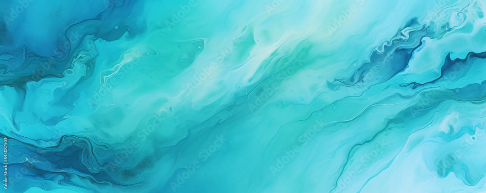 Turquoise Watercolor Wave Patterns