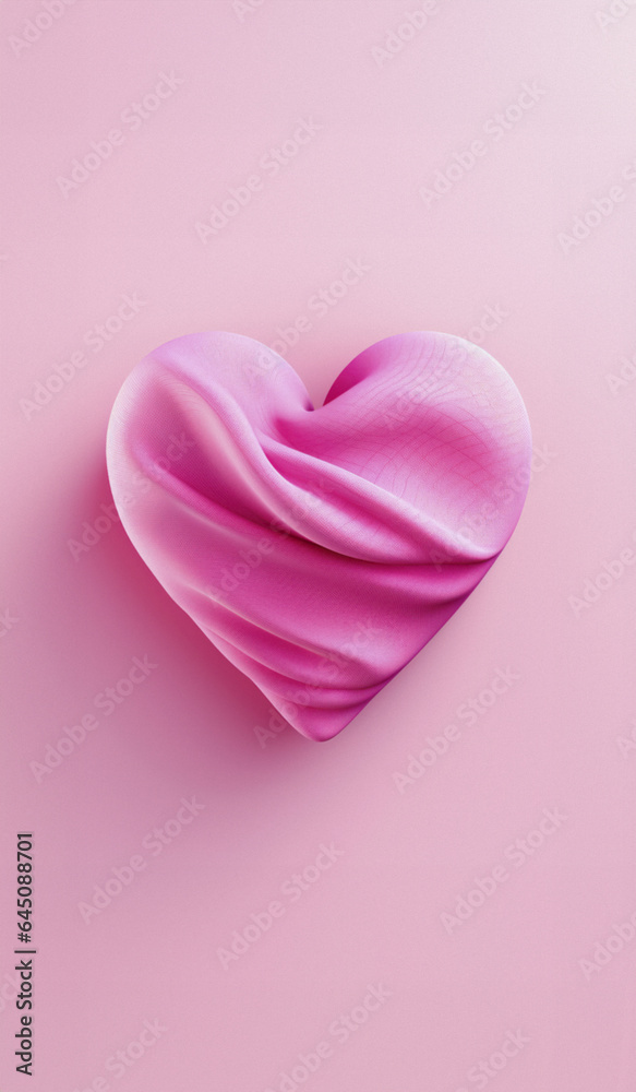 Isolated shaped pink heart. Valentine's day celebration on pink background. Concept of human emotions, love, relations, romantic holidays