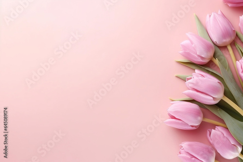 Beauty background decoration spring pink bouquet green floral tulip flower blossom